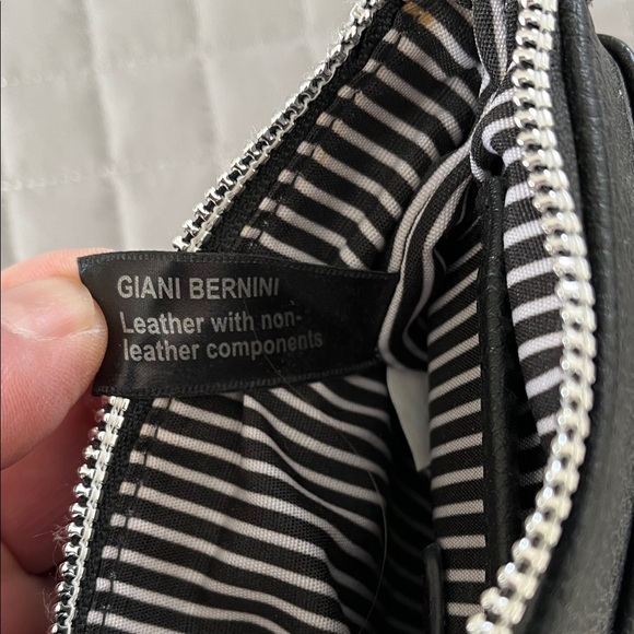 Giani Bernini Black and Silver Striped Interior Bag